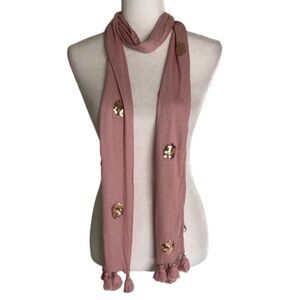 Fossil Sequin and Tassel Scarf